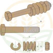 ROTARO FF2BS Bolt and Spring | M10x85 | Set of 8 Pieces