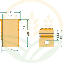 Gruppo Canna Pistone Ø 114 mm Codice 38002948 - Per Magnum, Steiger, Axial-Flow