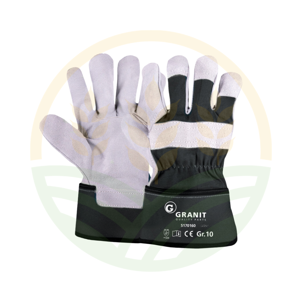 Guantes Trabajo Serraje Vacuno Talla XL EN 388 Puño Engomado