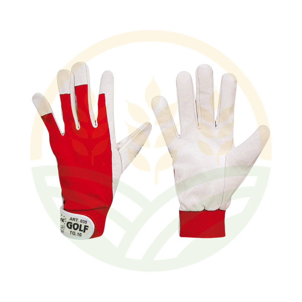 Guanto Pelle Suina Cotone Dorso Elasticizzato Velcro Multitaglie