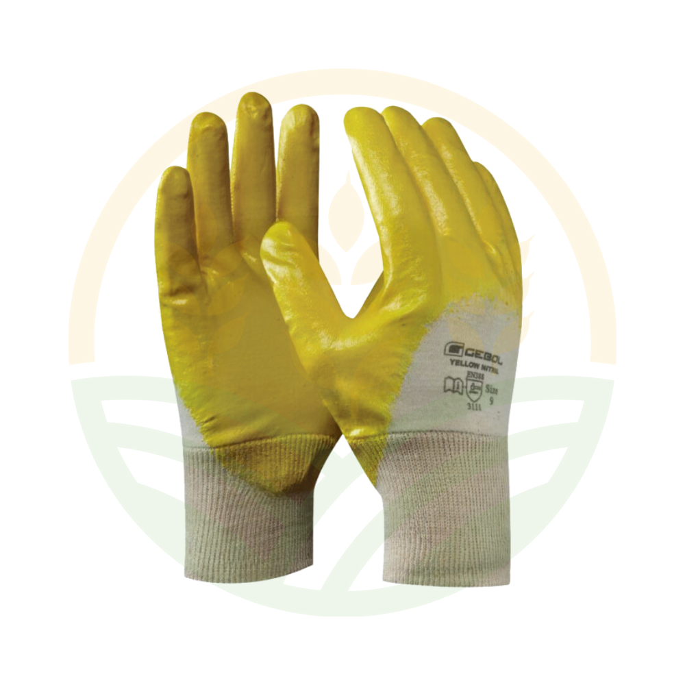 Guanto Gebol Yellow Nitril Rivestimento ¾ Cotone Oleorepellente EN 388