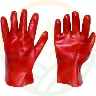 Red Vinyl Coated Work Gloves Cotton 270 mm Size XL EN 388