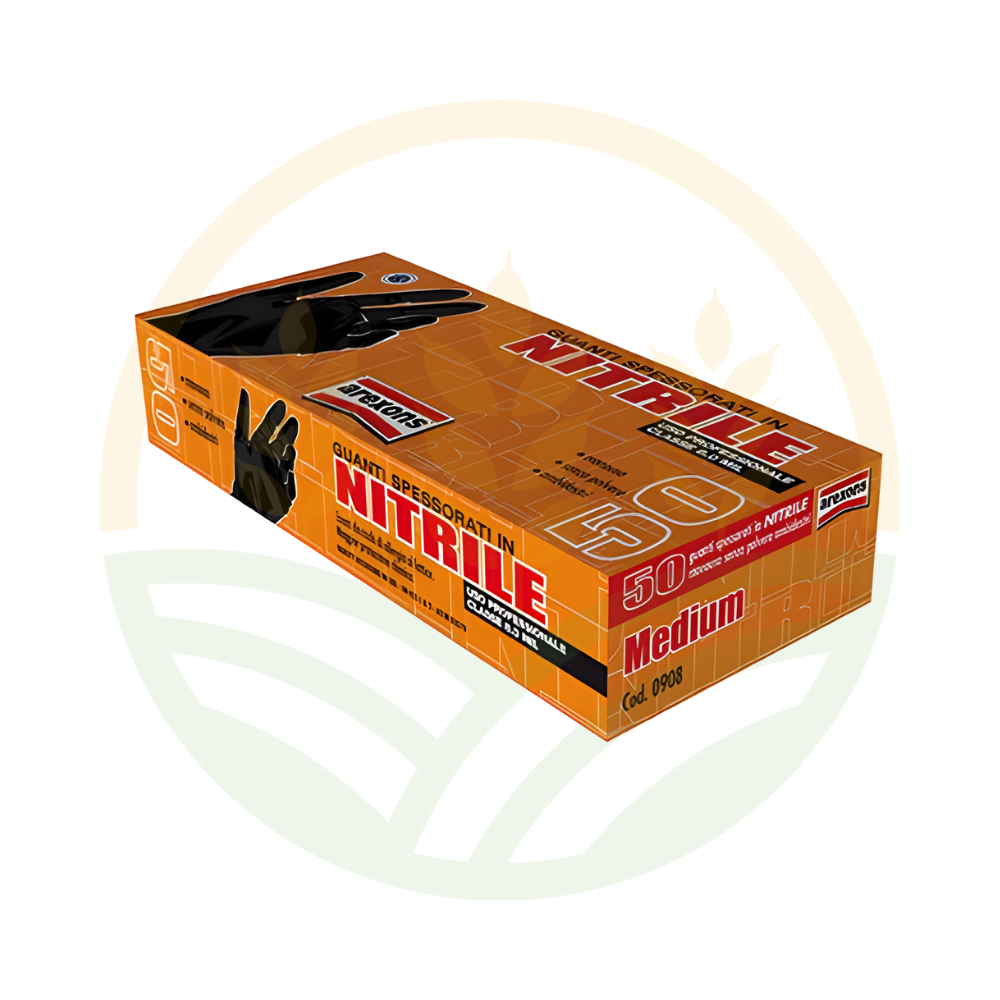 Guantes AREXONS Nitrilo Grueso Negro Sin Polvo Reutilizables