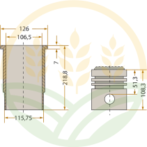 Kit Camisa y Pistón John Deere RE516227 | Ø 106,5 mm - 5,86 kg
