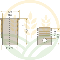 Kit Camisa y Pistón John Deere RE524450 | Ø 106 mm - 5,81 kg
