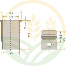 Kit Camisa y Pistón John Deere RE60282 | Ø 116 mm - 7,06 kg