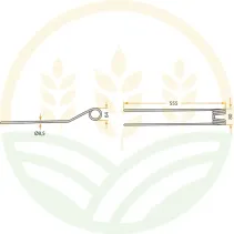 Hay Rake Tine for Pöttinger | 555mm Spring Steel | 525436033