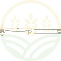Hay Rake Tine for Pöttinger | 585mm Steel | 525436030