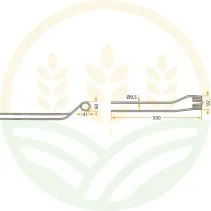 Krone Rake Tine Right External | 10mm Steel | 525265010.0