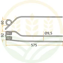 Krone Rake Tine Left External | 10mm Steel | 525265012.0
