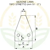 Sección Cuchilla Serrada Estrecha 2" | Adaptable BCS/Bertolini