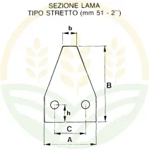 Sezione Lama Liscia Stretta 2" | Adattabile BCS | 580489453