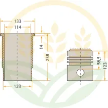 GRANIT Cylinder Liner Kit Ø87.31mm Farmall | Agrokron