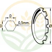 Notched Disc Harrow Blade 610 mm Hexagon 67 mm | OFAS