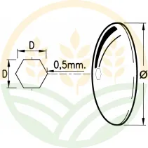 Disco de grada liso 560 mm hexágono 92 mm | OFAS