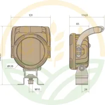 Round LED work light 60W 6800 lm IP67 IP6K9K Deutsch