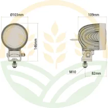 Round LED work light 42W 4500 lm IP6K9K Deutsch | Granit