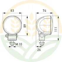Faro da lavoro LED tondo 29W 3500 lm Modulo 70 IV | HELLA