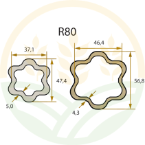 ROTARO Driveline Shaft Cat. 8 | 710mm | 1 3/4" - 1 3/8" | 36x89
